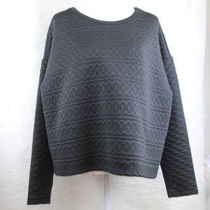 H&M Quilted Black Cropped Super Soft Sweater